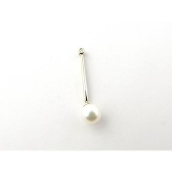 Vintage 14 Karat Yellow Gold Pearl and Diamond Pendant #3219 - Picture 4 of 6